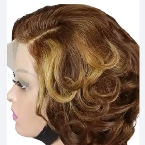 Brown and Blonde Curly Lace Front Wig